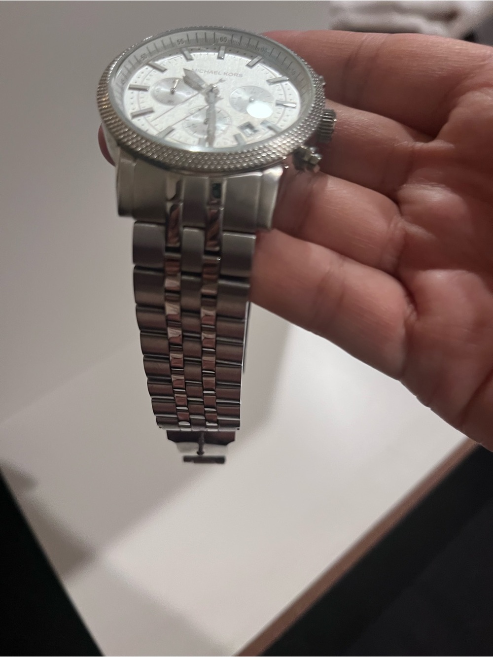 Michael Kors Silver Stainless Steel Chronograph Watch mk-8072 - Picture 6 of 7